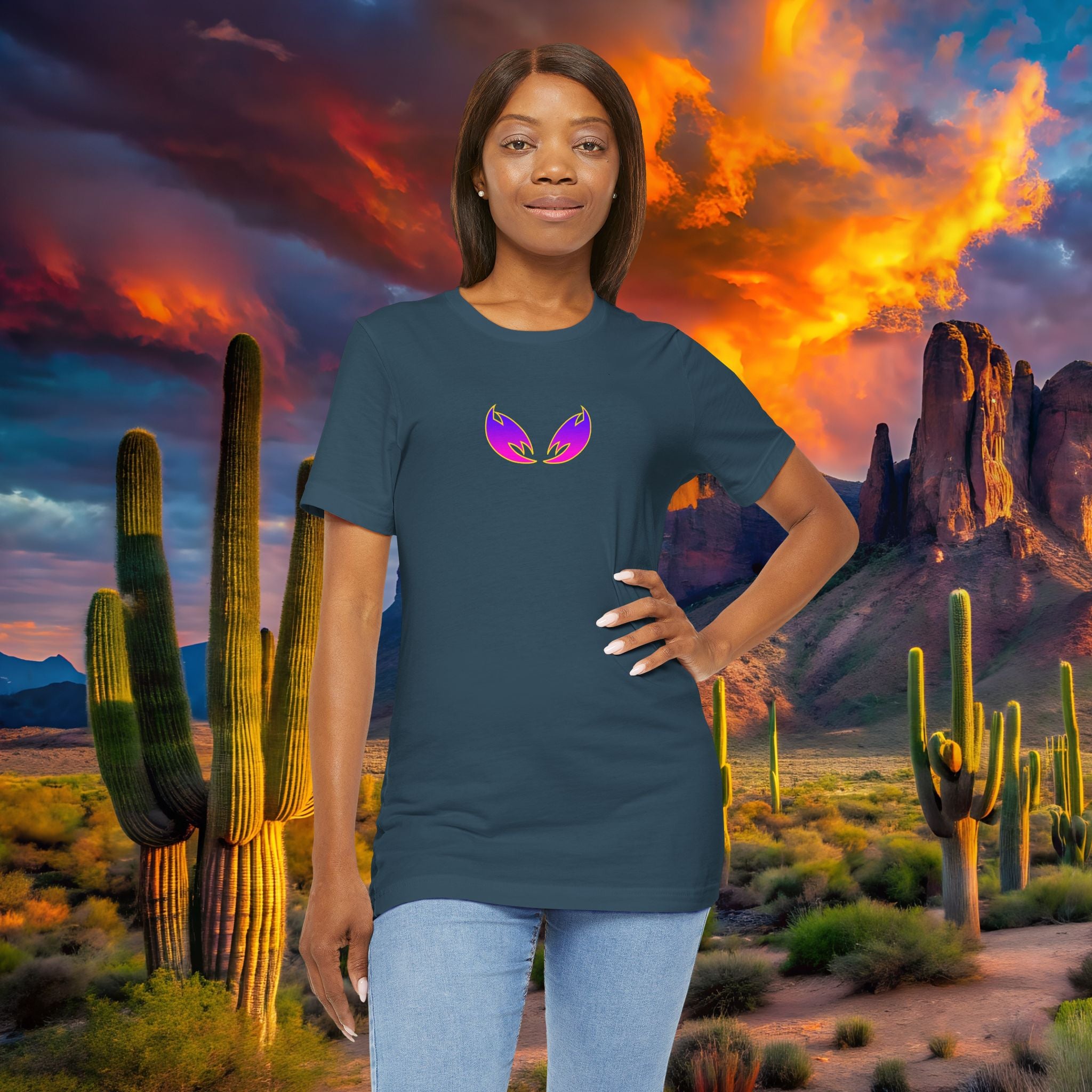 Ganja Eyes —  Sunrise Radiance Black Tee
