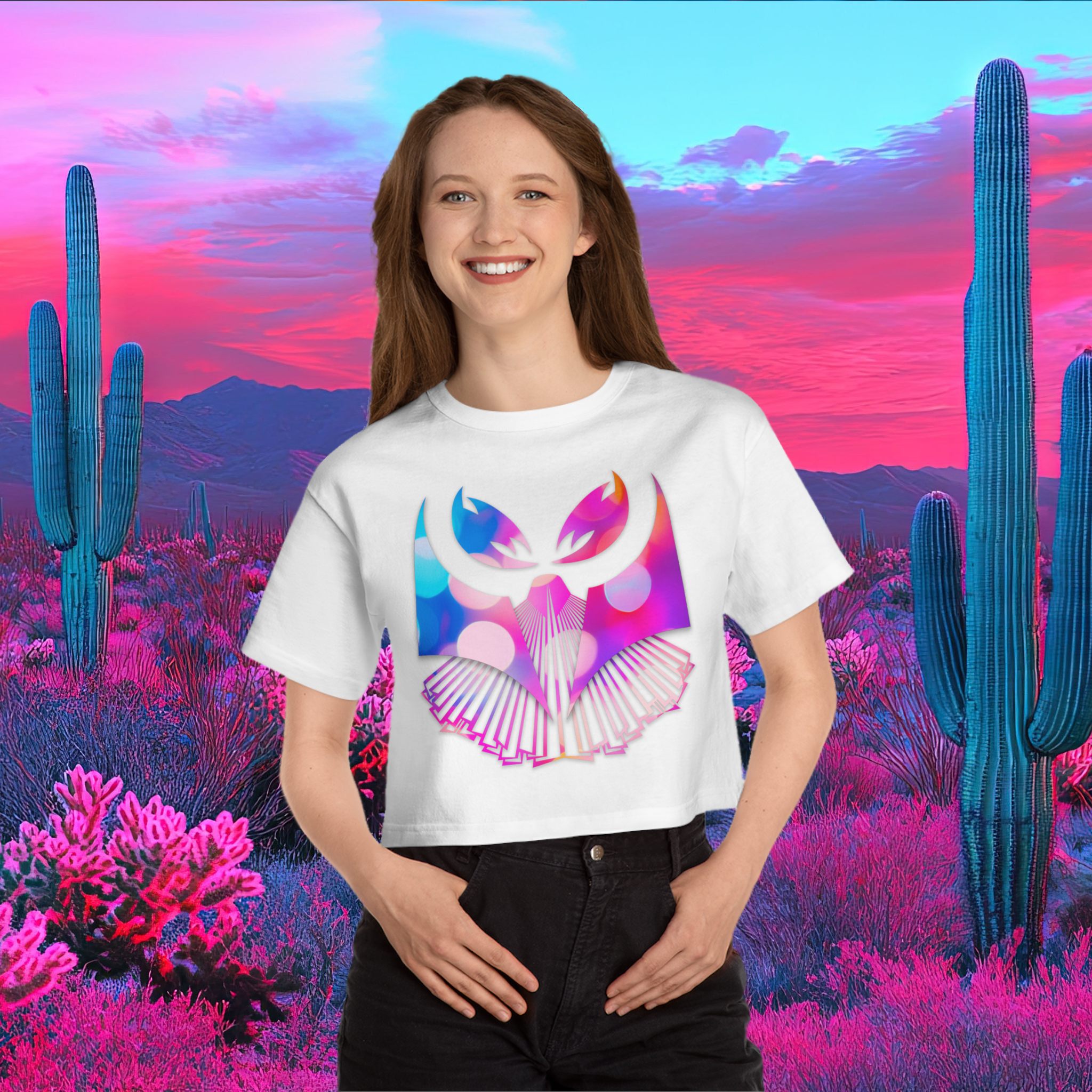 Ganja Owl Prism Cropped Tee