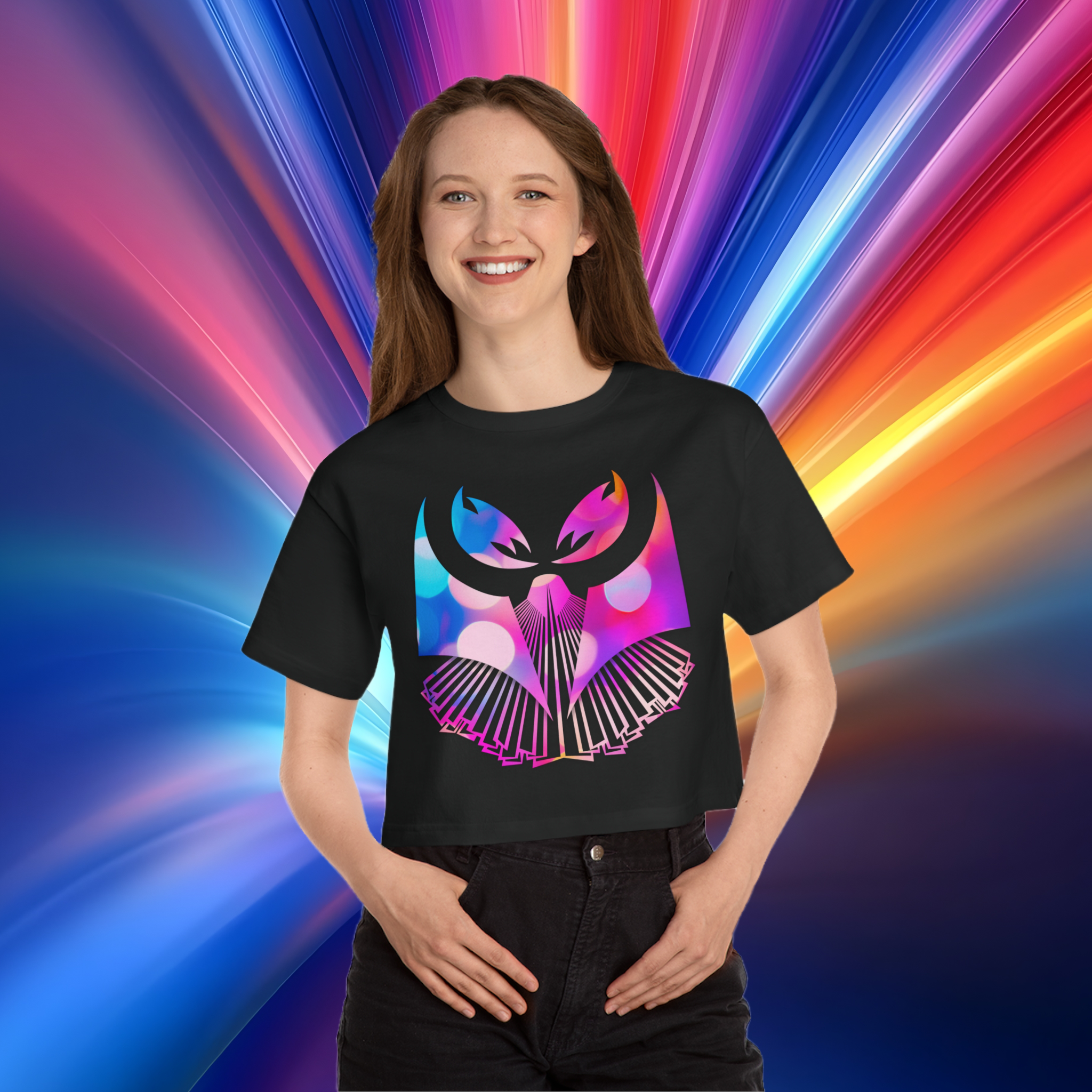 Ganja Owl Prism Cropped Tee
