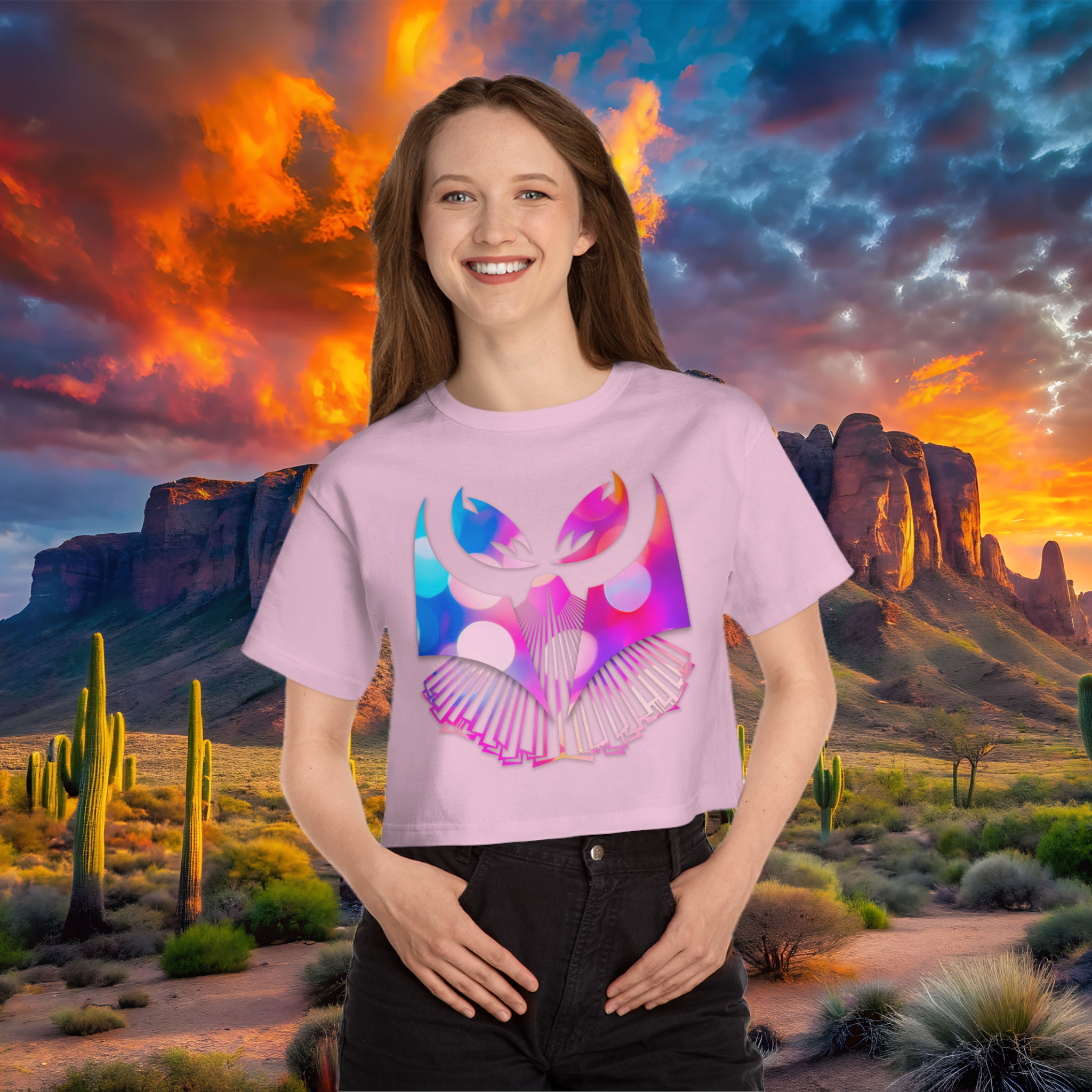 Ganja Owl Prism Cropped Tee